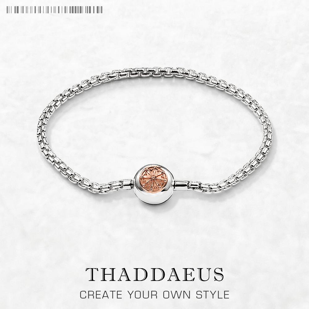 

Bracelets Rose Gold Link Chain 925 Silver Fashion Jewelry For Women Men Trendy Europe Style Karma Diy Gift 18cm