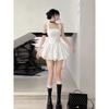 Spice Girl White Suspender Dress Women's Summer Temperament Senior Sexy Waist Thin Princess Tutu Skirt Small Man