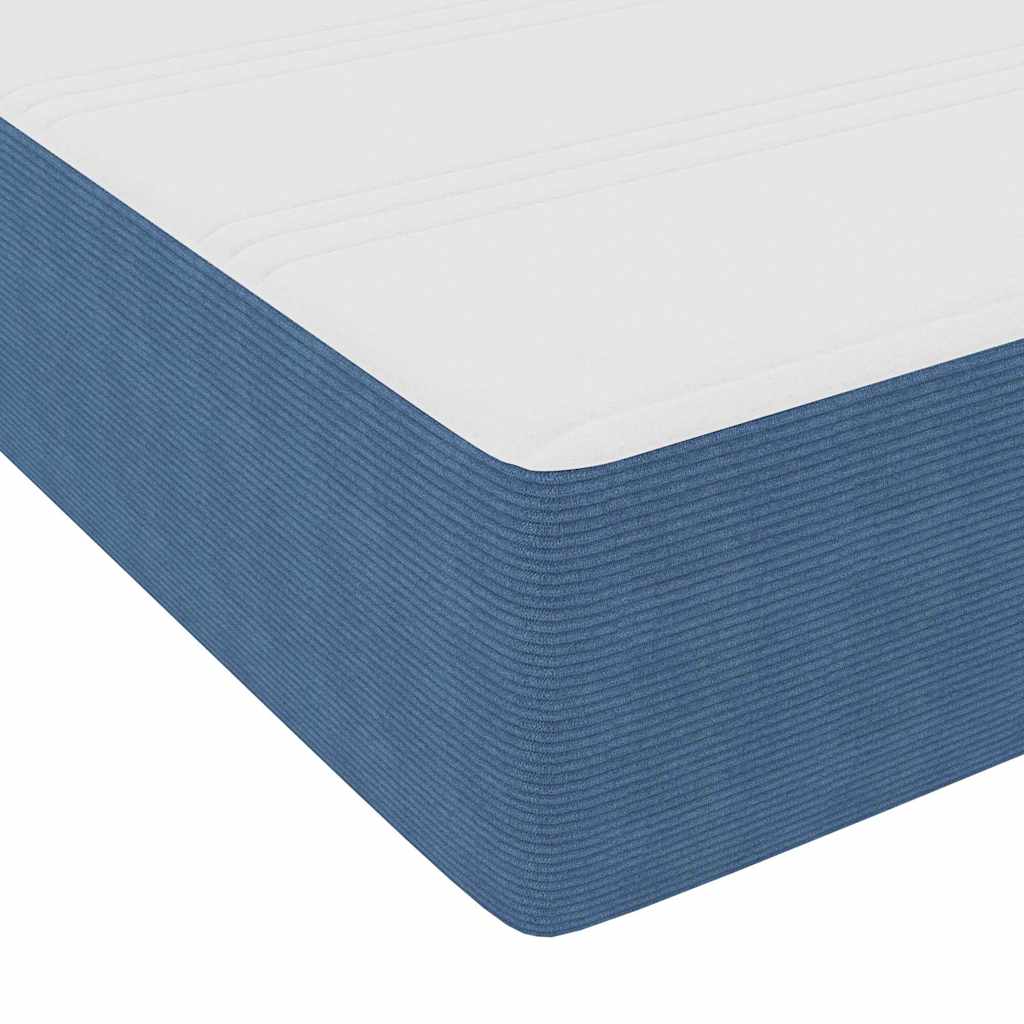 Bed Frame with Mattress Blue 140 x 190 cm Fabric