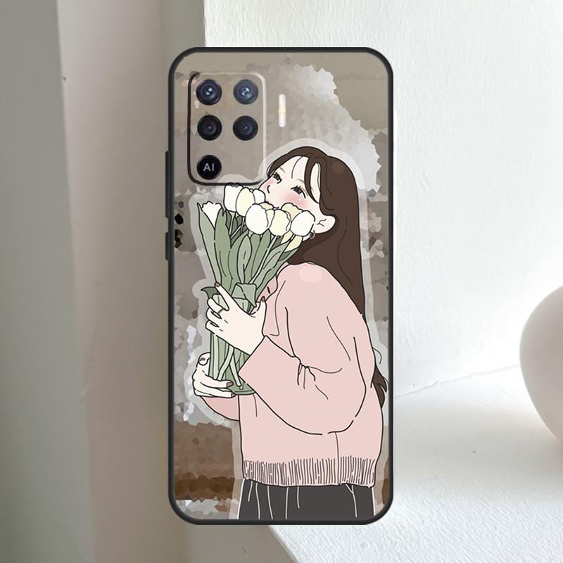 Tulips Flower Spring For OPPO A78 A98 A18 A38 A58 A5 A6 Pro A15 A17 A57 A16 A76 A96 A54 A74 A94 A40 A60 A80 Case