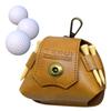 TERUI Lifestyle Golf Ball Holds 3 Golf Ball Magnetic PU Leather Case, Balls, Men's Pouch, Holder, Belt, Closure, (Camel)