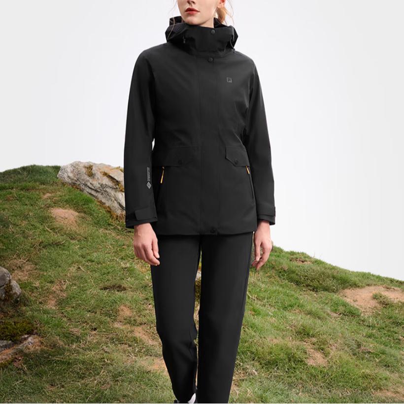 Fila Explorer Gtx Outdoor Hooded Windbreaker Jacket Women Jackets Deep-Black A11W517721F-BK