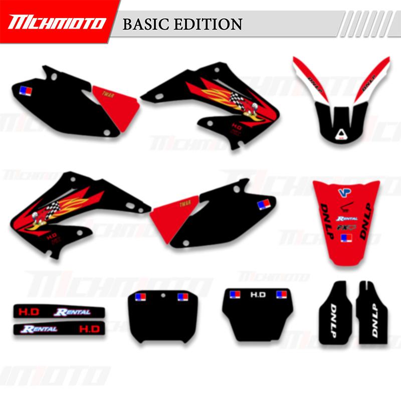 MCHMFG Motorcycle Graphics Decals Stickers Kits For HONDA CR125 CR250 CR 125 CR 250 2002-2012  Number Name  Stickers