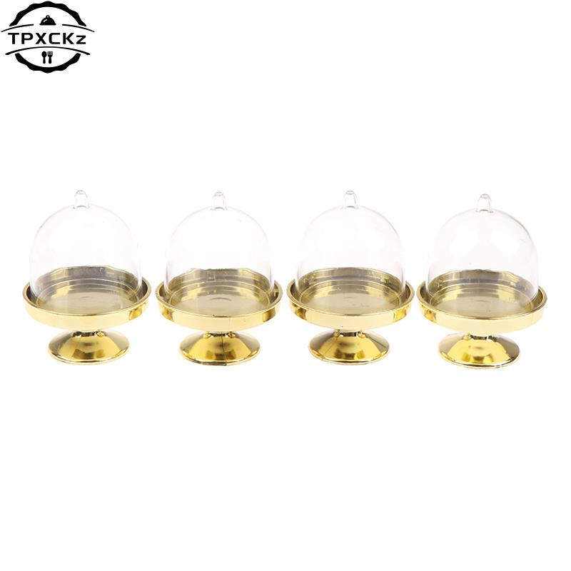 Clear Mini Candy Dessert Holder Cupcake Display Stand Tray Wedding Plastic Gift Box For Guest Birthday Party Decor Baby Shower