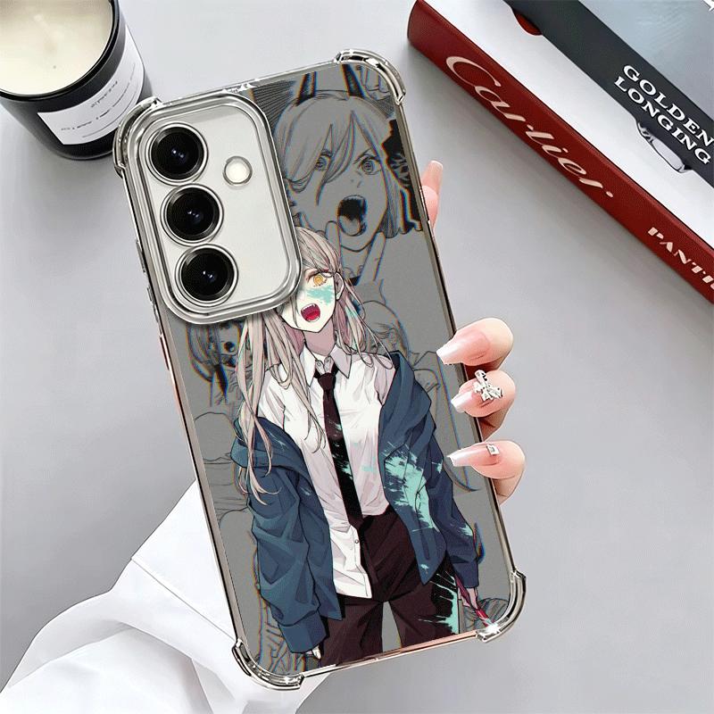 Anime Character Power CSM Plating Phone Case For Samsung A17 A07 A37 A57 A16 A56 A15 A55 A14 A54 A13 A53 A26 A36 A25 A35 A24 A34