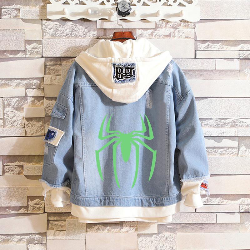 Spiderman Frühling/Herbst Anime Unisex Jeansjacken & Sweatshirts - Trendige Multicolor-Stile