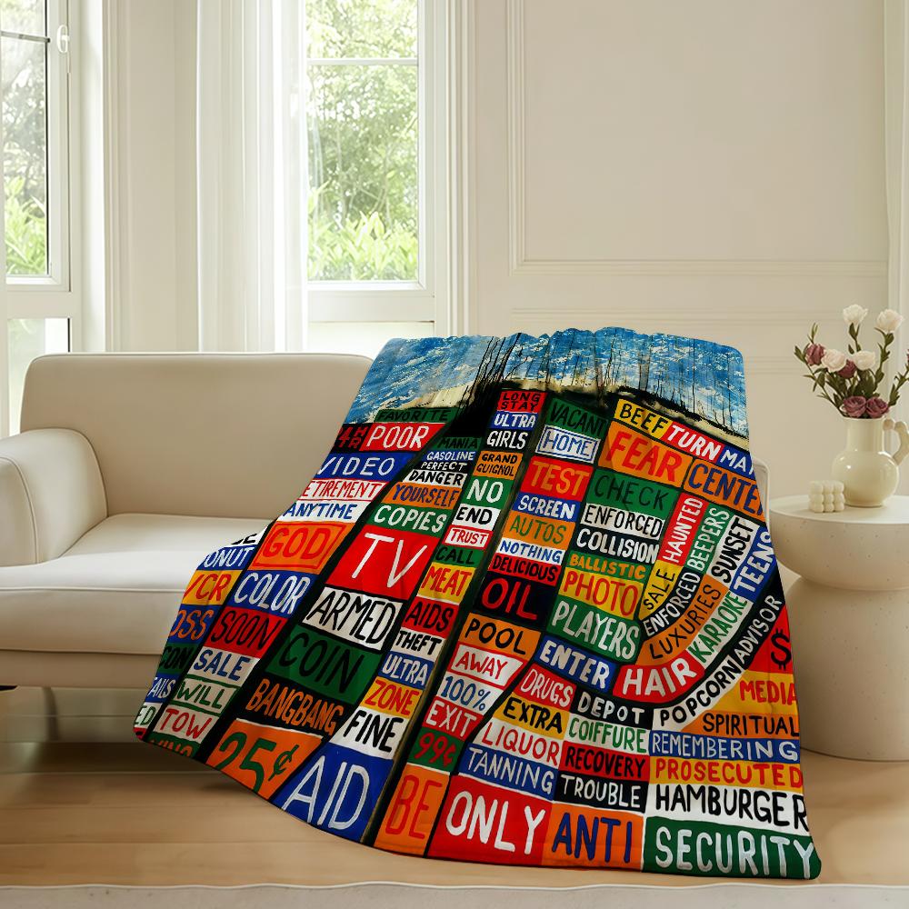 

Rock band R-RadioheadS Blanket For Sofa Office Bed Plane Travel Sleep Read Relax Camping Soft And Warm 30x40in