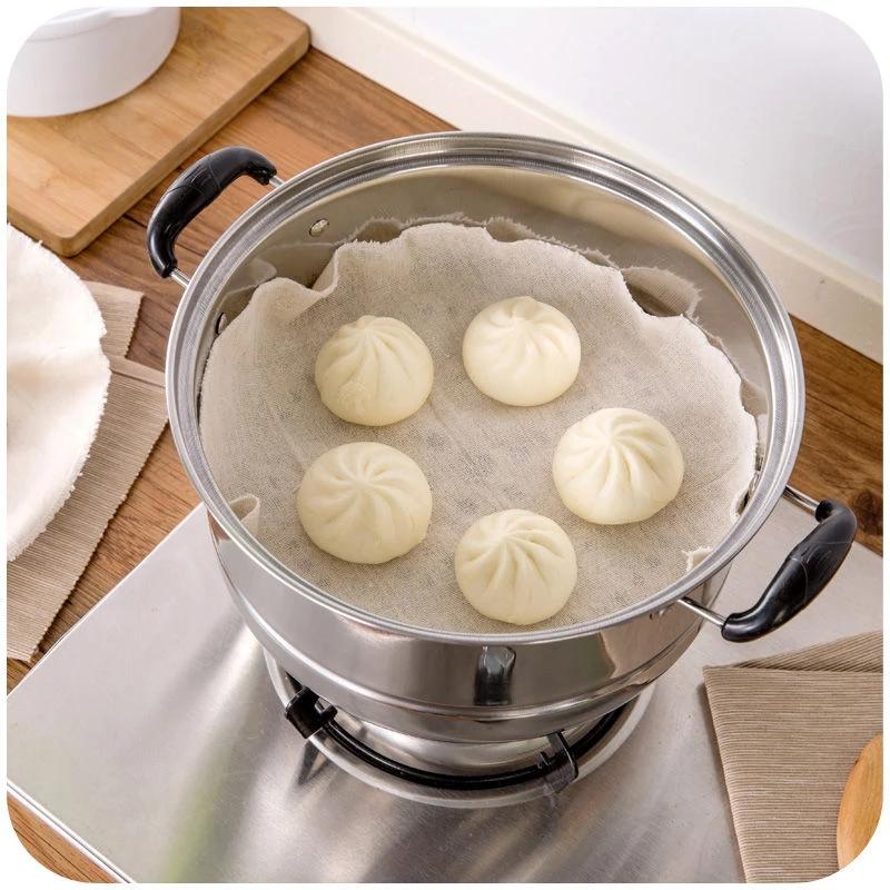 30/40/50/60cm Runde Dämpfmatte Knödel Wiederverwendbare Matte Antihaft-Pads Gebäck Dim Sum Netzmatte Kochen Küchenzubehör