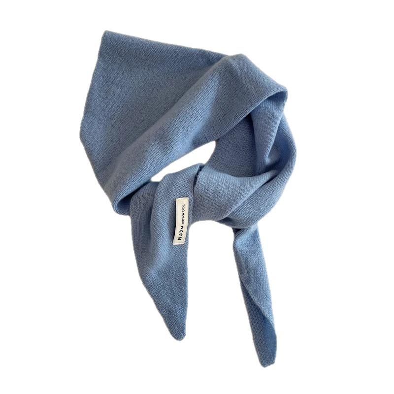 Pure Wool Triangle Scarf Niche Knitted Headscarf Multifunctional Scarf for Women Warm and Versatile Autumn and Winter New Trend