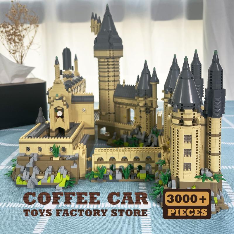 Non-Toxic Creative Magic School Model Diamond Bricks Sets Medieval Castle Moc Building Blocks Diy Plastic Toys Adult Kids Christmas Gifts