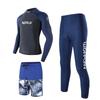 Kadın Tam Kapsamlı UV Korumalı Döküntü Koruyucu Set Uzun Kollu Sörf Mayo Pantolonlu Şnorkelle Dalış