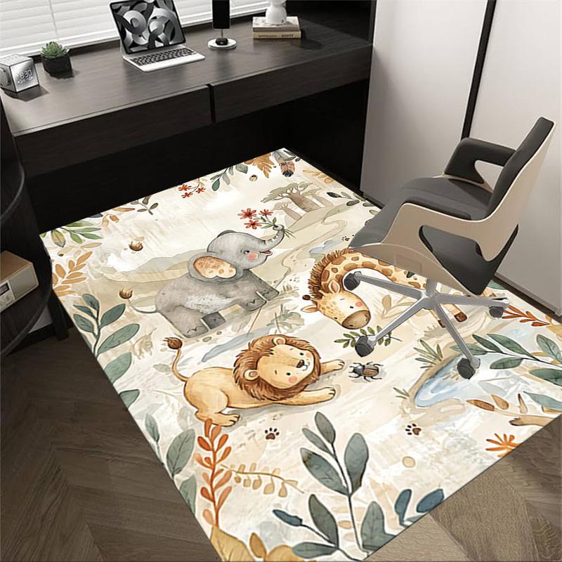 1PC Safari Jungle Non-Slip Floor carpet, Office, family, bedroom, Studio - Large Area Rug, Vibrant Colors, Longlasting Material-X437 60cm by 90cm