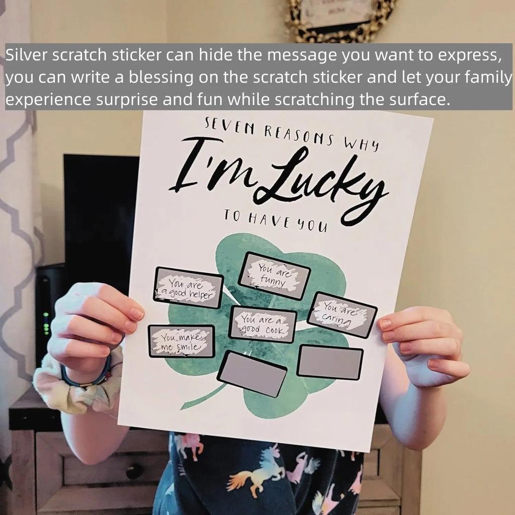 50pcs Rectangle Scratch Off Stickers Self Adhesive Peel Stick DIY Scratch Card Tag for Game Raffle Ticket Surprise Gift Rewards