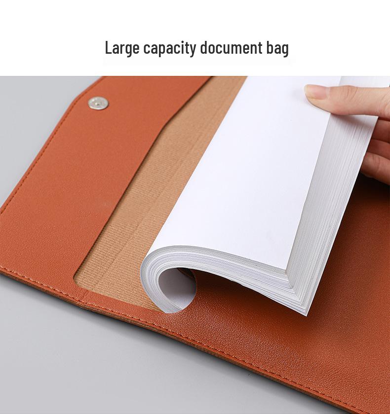 Borsa Grande Capacità A4 in Pelle per Documenti - Cartella Impermeabile e Ispessita con Logo Personalizzato.