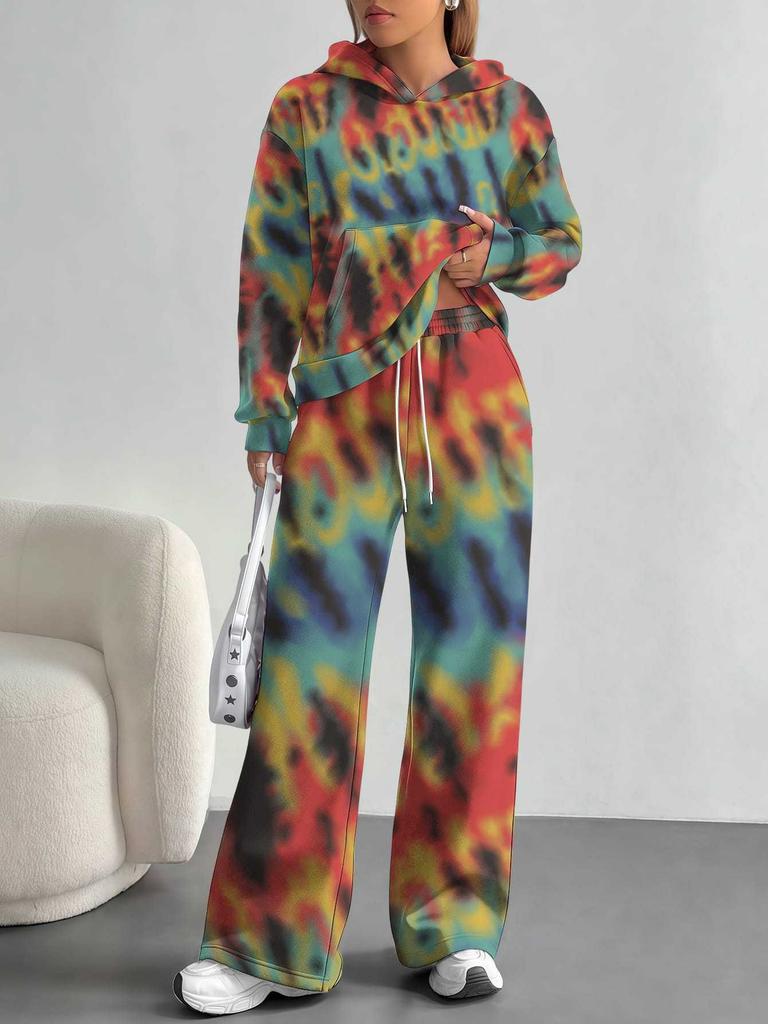 Vertigo European And American Autumn And Winter Casual Long-Sleeved Suit Women'S Hooded Sweater Trousers Two-Piece Set