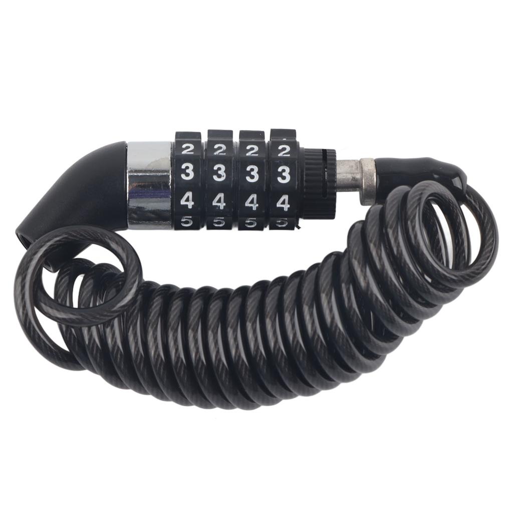 Helmet Cable Lock 4 Digit Password Anti?Theft Multifunctional Replacement for Bicycle Motorcycle
