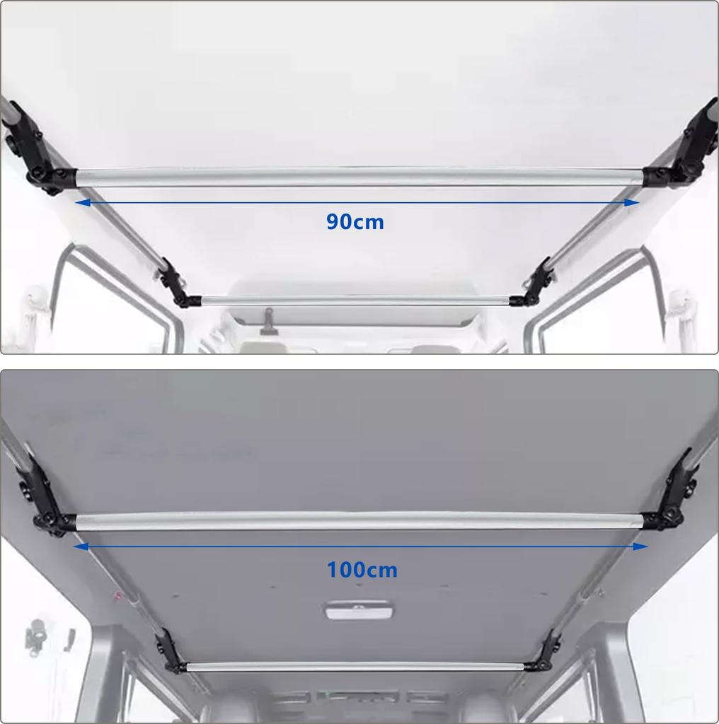 COBIVI Car Storage Hanger Bars, Set of 2, for Cross Rides, Fishing, and Travel (Silver, 110cm)