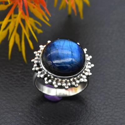 Labradorit Ring 925 Sterling Silber Ring Labradorit Ring Statement Ring Edelstein Ring Labradorit Silberring Brautring Geschenk für Weihnachten