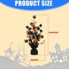 Halloween Artificial Tree Decoration With Pumpkins and Black Maples Leaves for Home Party Desktop Display