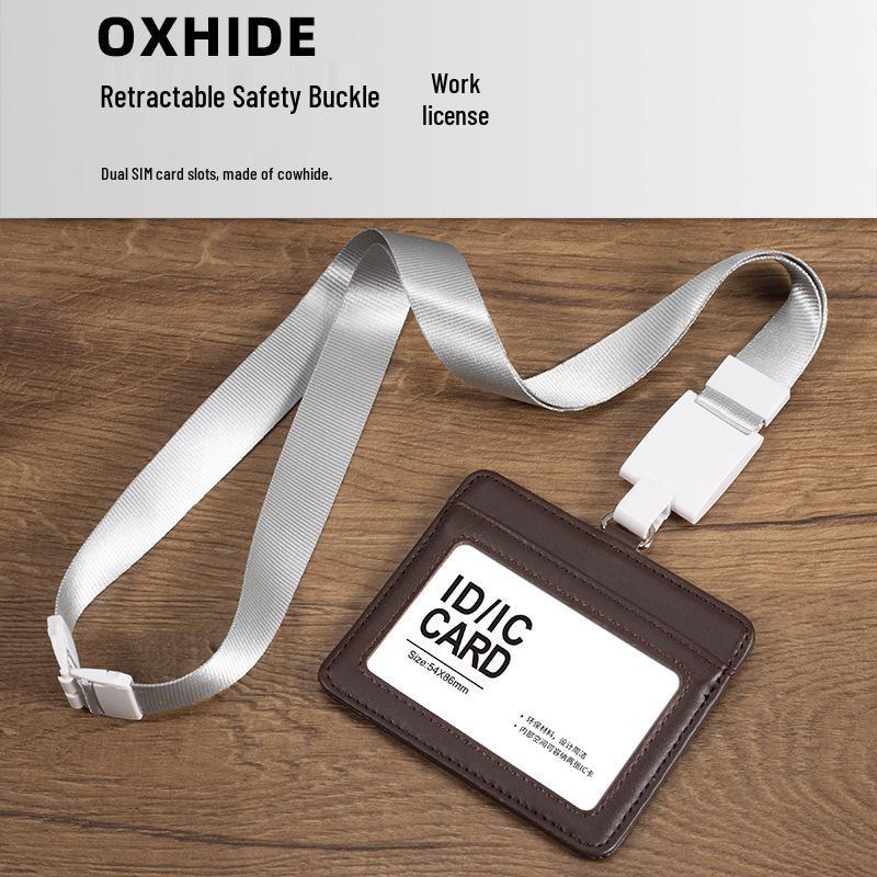 Dual-Use ID Badge Holder with Lanyard - Horizontal/Vertical Access & Nameplate