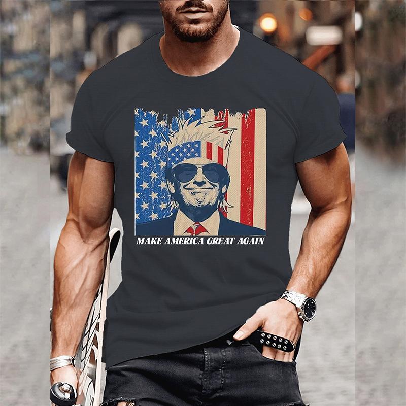 Trump  Shirt Summer Casual Outdoor Men's T-shirt Everyday Street Fashion Men's Short-sleeved Top Trump 3D Printed Men's Tees