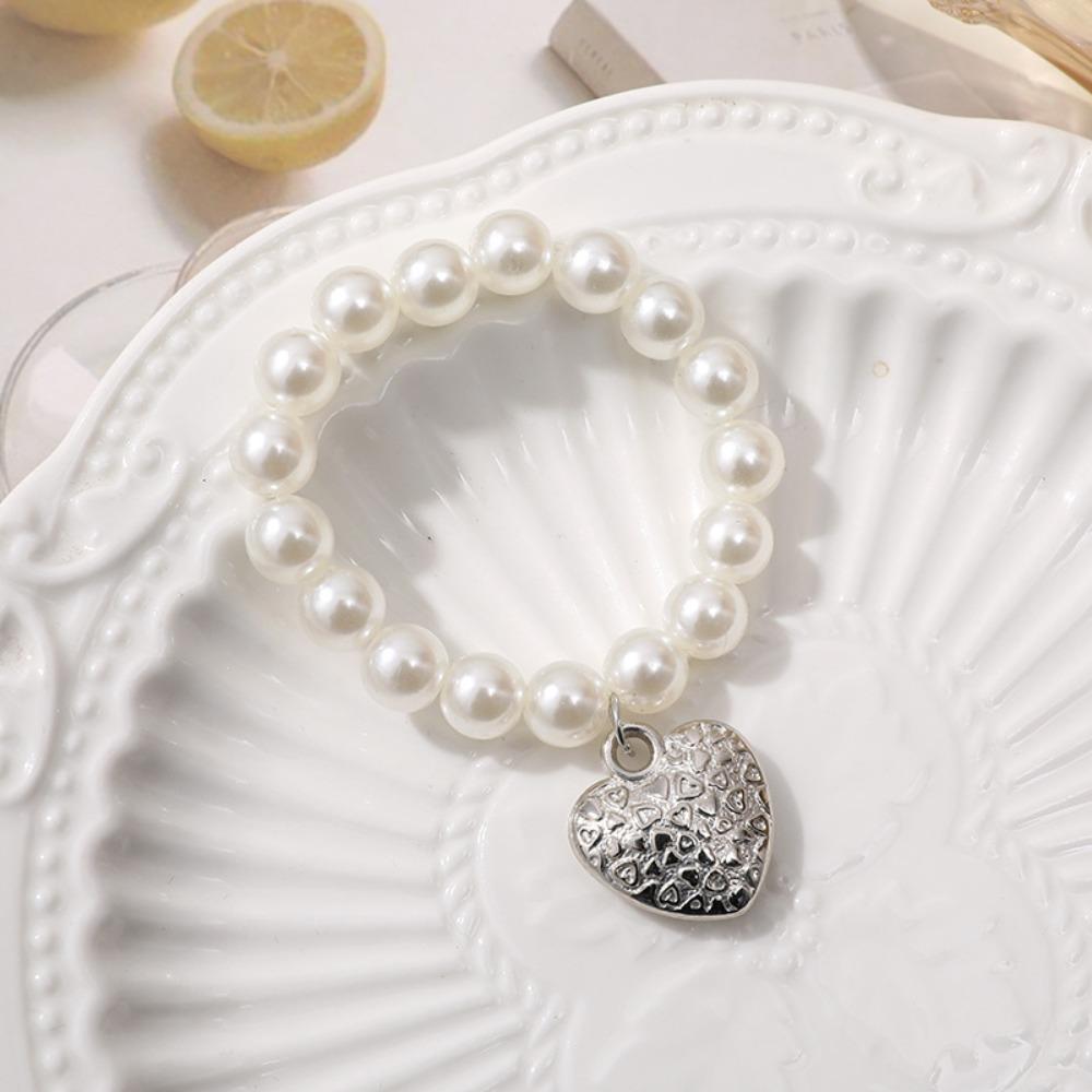 Crafts Dog Toy Heart Necklace Silver BJD Dolls Mini Pearl Chain  Doll Accessories
