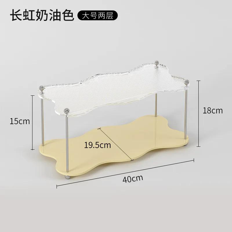 2/3layer Acrylic Storage Rack Bathroom Organizer Makeup Organizer Decorative Tray Perfume Display Rack Storage Organizer Shelf