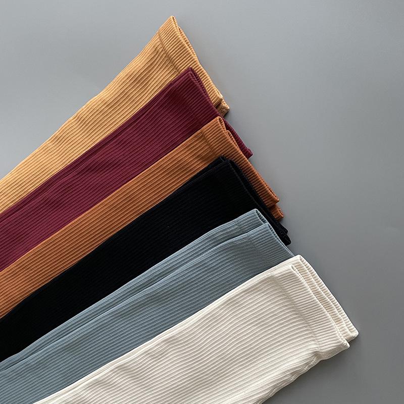 Damen einfarbige elastische Leggings: Frühling/Sommer Yoga Fitnesshose