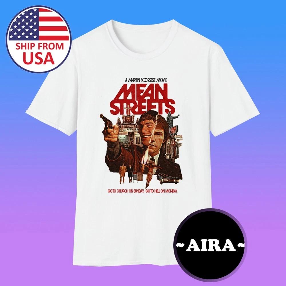 Mean Streets Retro Action Movie Men s White Size S-5XL L