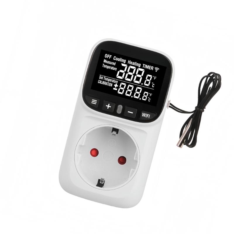 Digital Temperature Controllers Socket With Timer Switches -40℃ To 120℃ Adjustable Thermostat Socket Switches Enduring