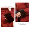 Slim-Fit Jacquard Down Jacket 2024 Winter Mid-Length Drawstring White Duck Down Fashion Outerwear