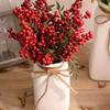 Christmas Simulation Red Fruit Fa Cai Fruit, Simulation Holly Fruit Red Berry String Home Decoration Ornament