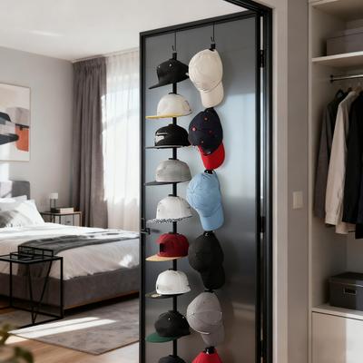 Appendino per Cappelli da Porta Organizzatore Regolabile per Cappellini da Baseball Porta Cappelli Sospeso a Due Vie per Ingressi Camere da Letto Porte da Garage