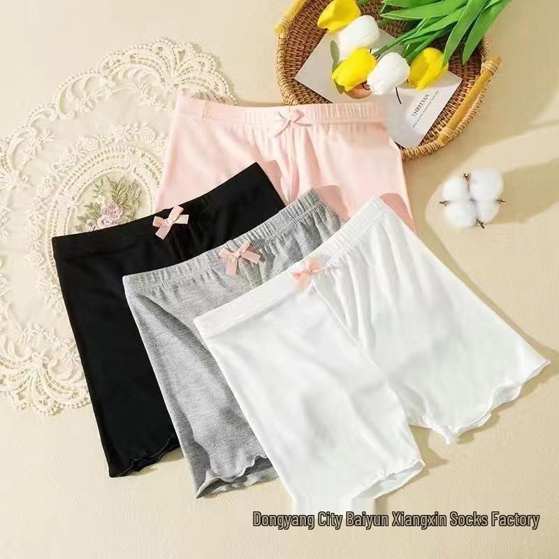 Girls' Anti-Exposure Modal Bowknot Boxer Briefs