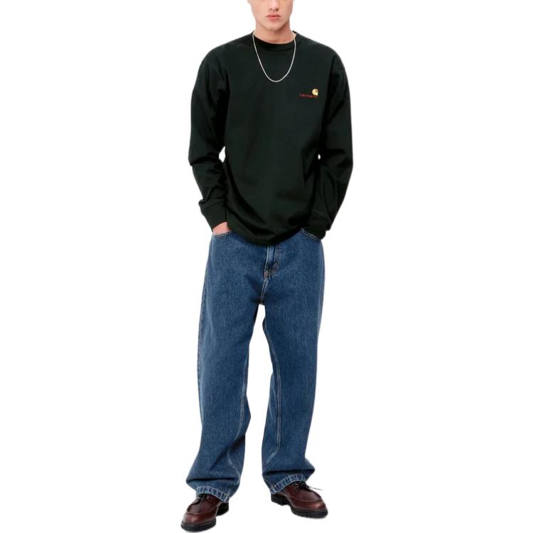 Carhartt WIP Solid Color Loose Straight Leg Jeans Men bottoms I031246-01-06