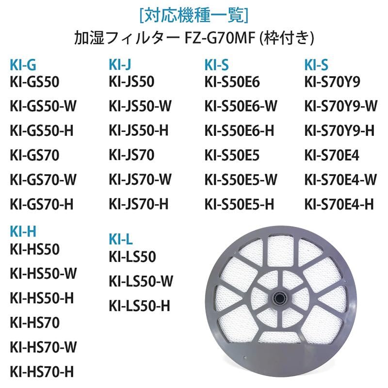 FZ-G70MF Compatible Filter Cartridge with Frame for Sharp Air Purifier Humidifier 3 Piece Set KI-GS50 KI-GS70 KI-HS50