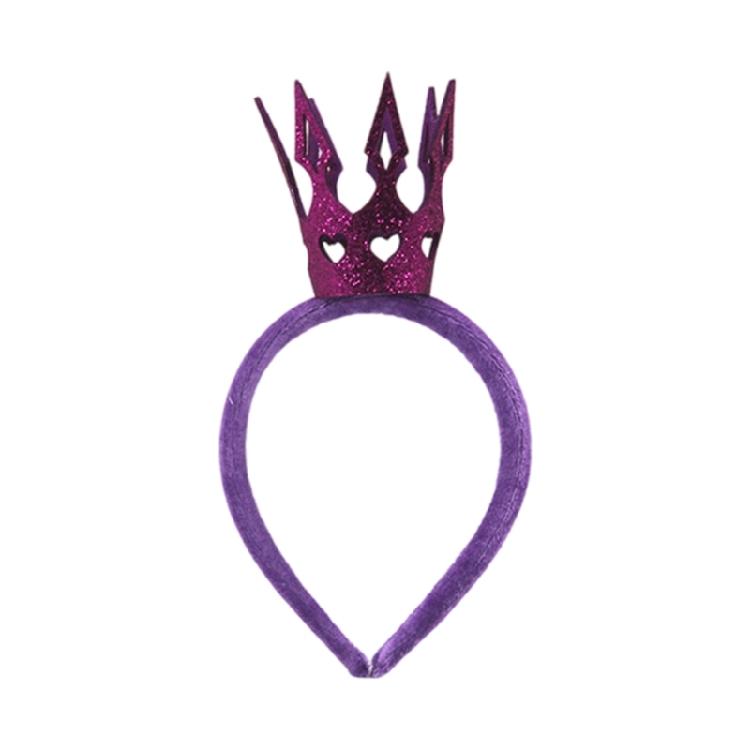 Glittering Powder Crown Hairband Hollowed Heart Tiaras Headband for Women Teens Birthday Party Celebration Costume Props