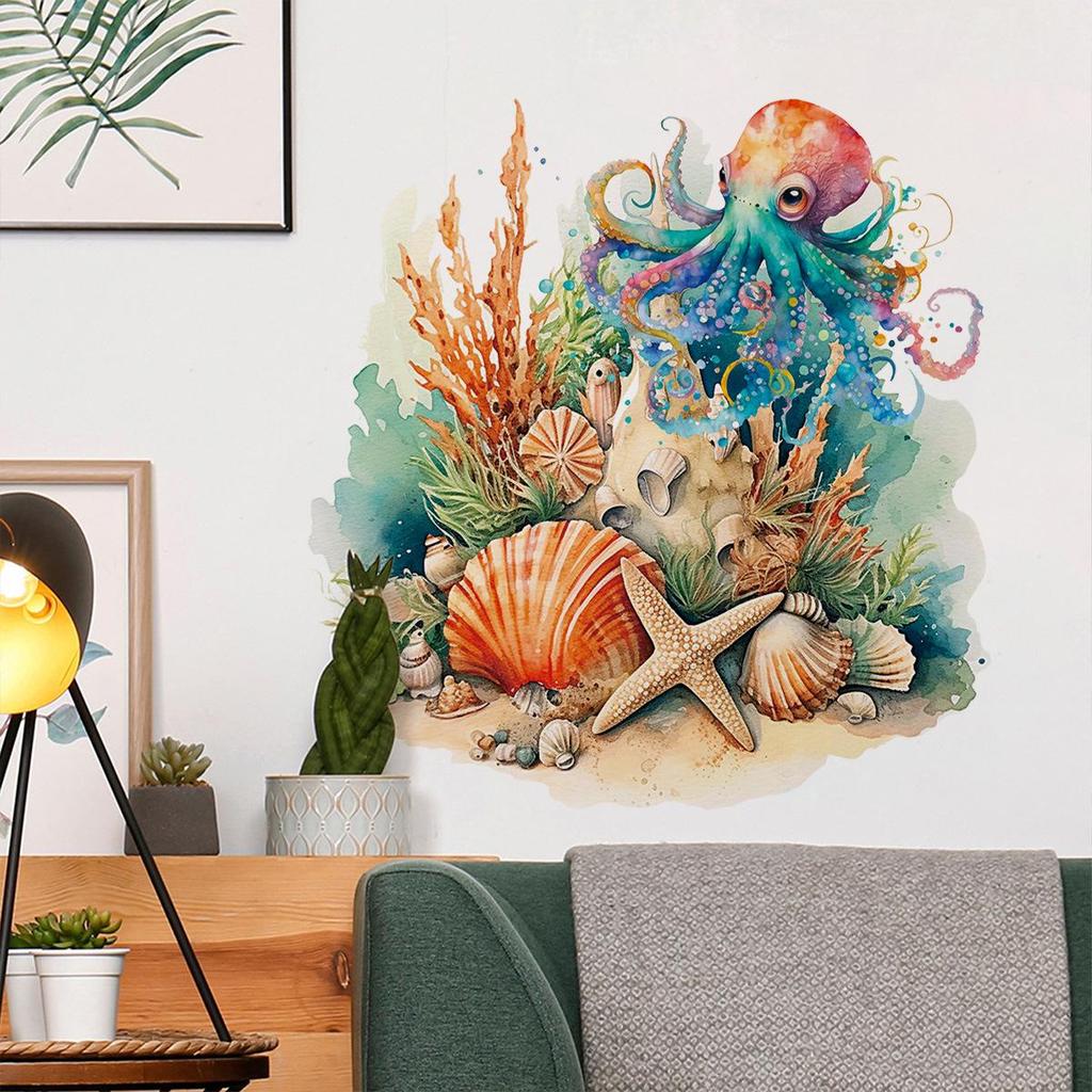 Starfish & Octopus Shell Window Stickers - New Color Decorative Adhesive for Home