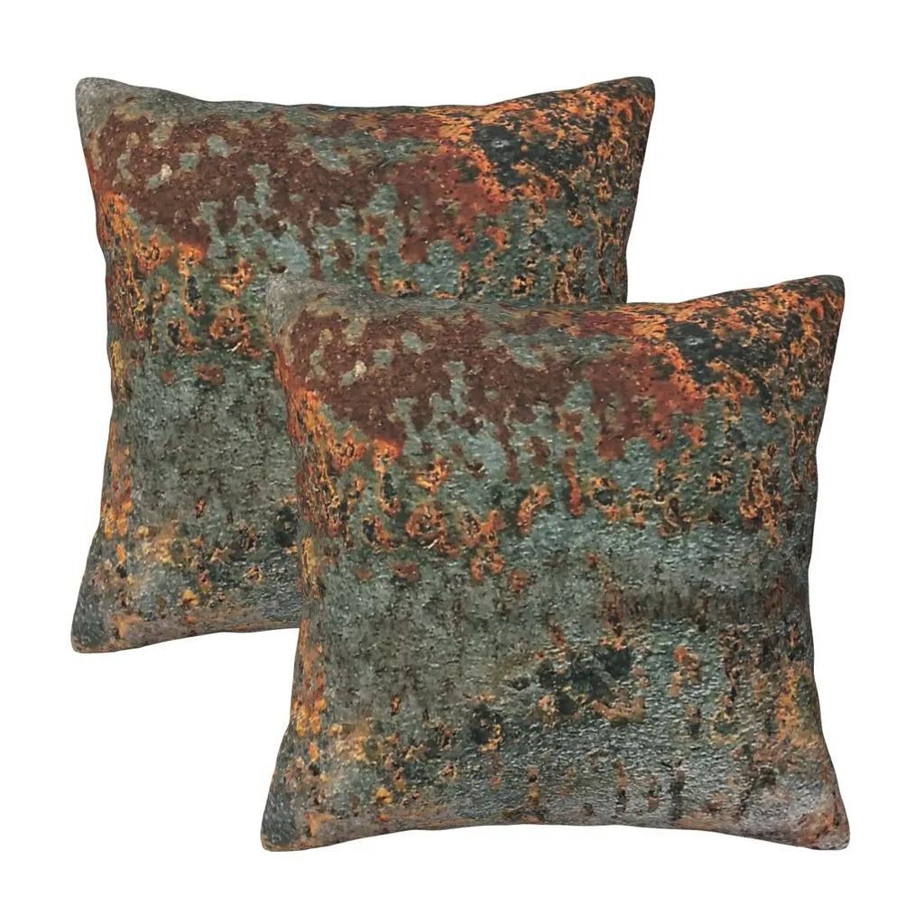Rust Colored African Mudcloth 2 Pcs Square Pillowcase Pillow Cover Cushion Zip Decorative Comfort Throw Pillow For Living Room