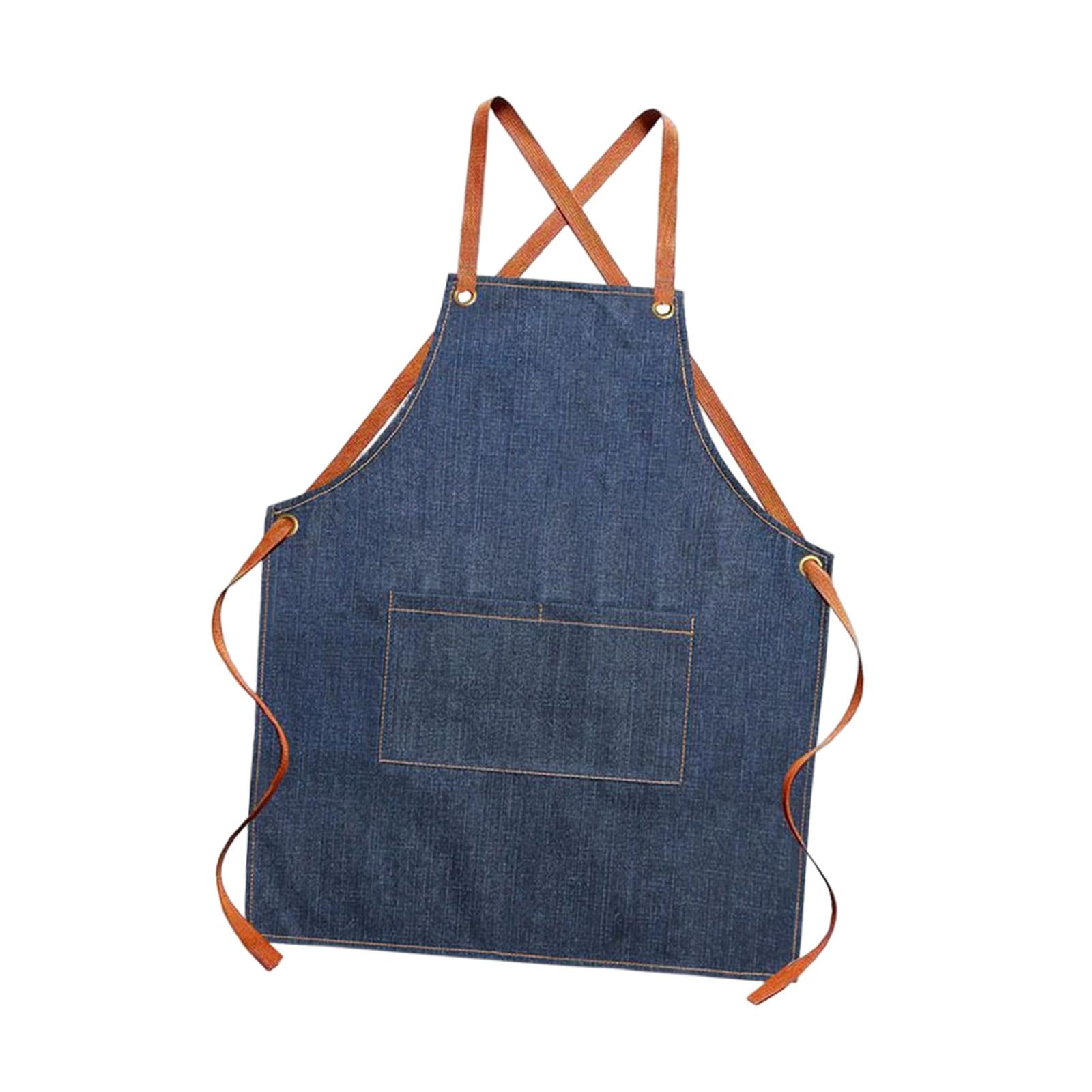 Denim Apron Chef Canvas Apron Kids Adult Multifuntional For Hair Stylist Cafes Bars Woodworking Children S Painting Room