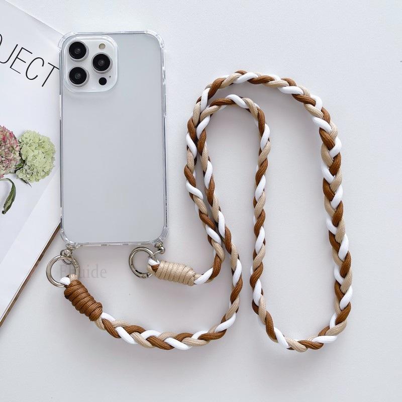 Crossbody Strap Neck Cord Case for Samsung Galaxy S24 S23 S22 Ultra S21 Plus S20 FE Note 20 Shockproof Braid Lanyard Clear Cover