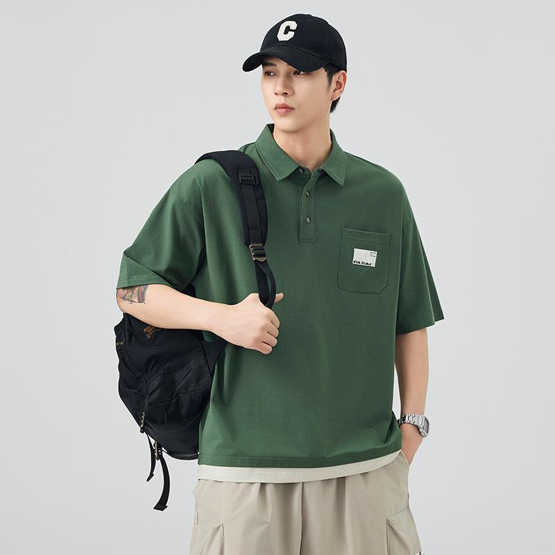 Men's Summer New Loose Short-sleeved POLO Shirt Men's Lapel Thin Short T-top