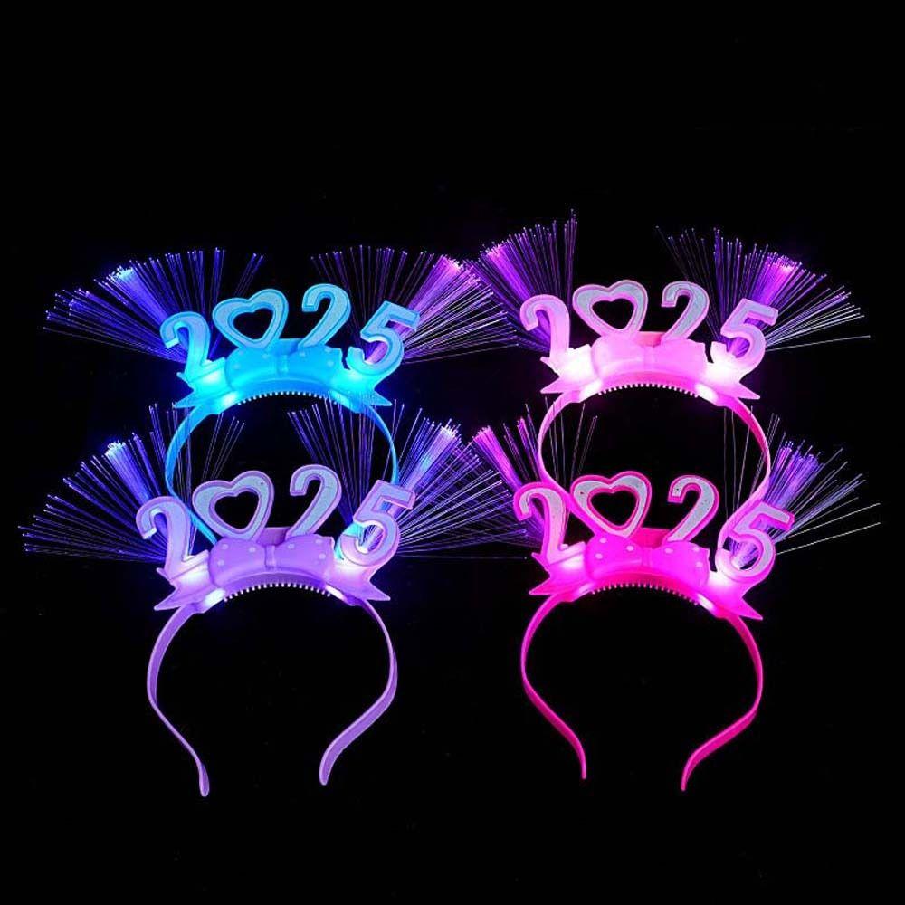 Number Letter LED Glow Hair Bands Snake Shape New Year Headdress  Men/Women/Kids