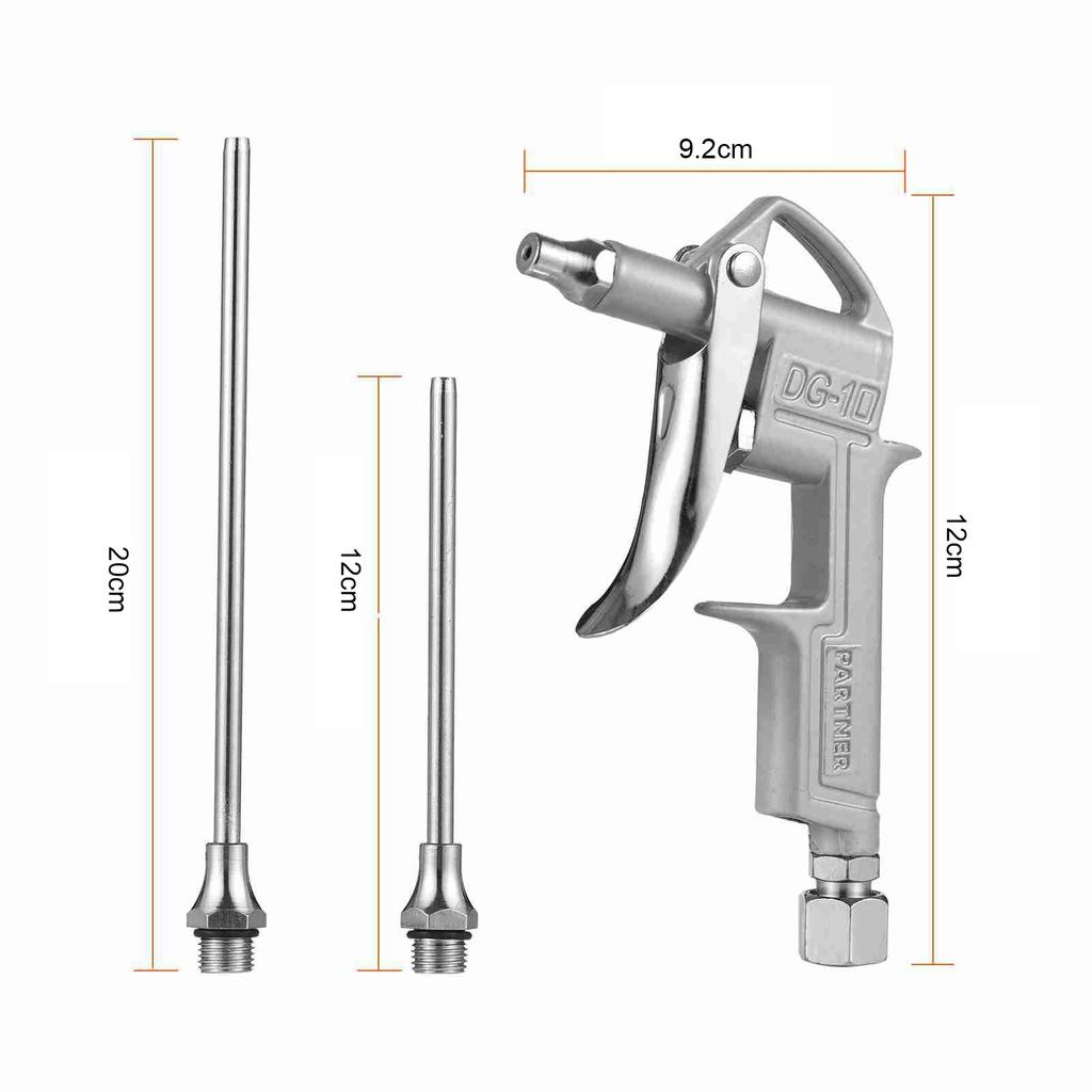 Mini Air Blow Gun Pneumatic Dust Blower Gun Air Spray Gun Dust Cleaning Air Blower with 2 Replacement Nozzle for