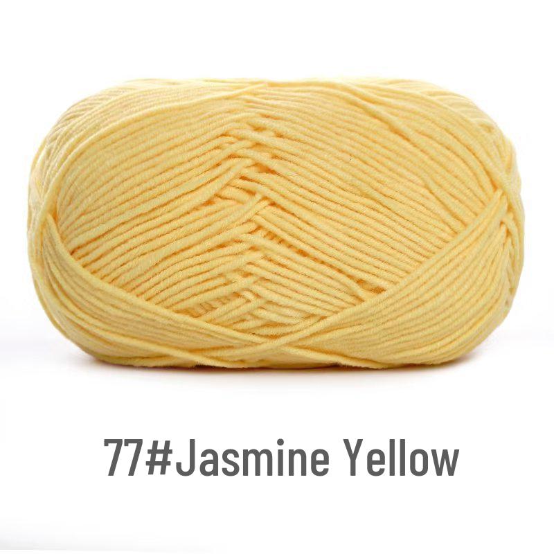 Su He 4-Strand Combed Cotton Yarn for Handmade Knitting: DIY Milk Cotton for Dolls, Cushions, and Blankets.