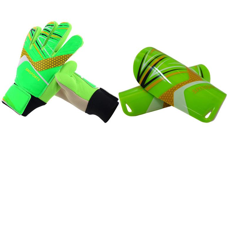 

Дитячий футбольний воротарський комплект: Латексні рукавички для підтримки зап ястя та захист гомілки Child 7