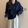 Women's Fashion Casual Spring Autumn Solid Color Print Long Sleeve Hooded Blouses & Shirts