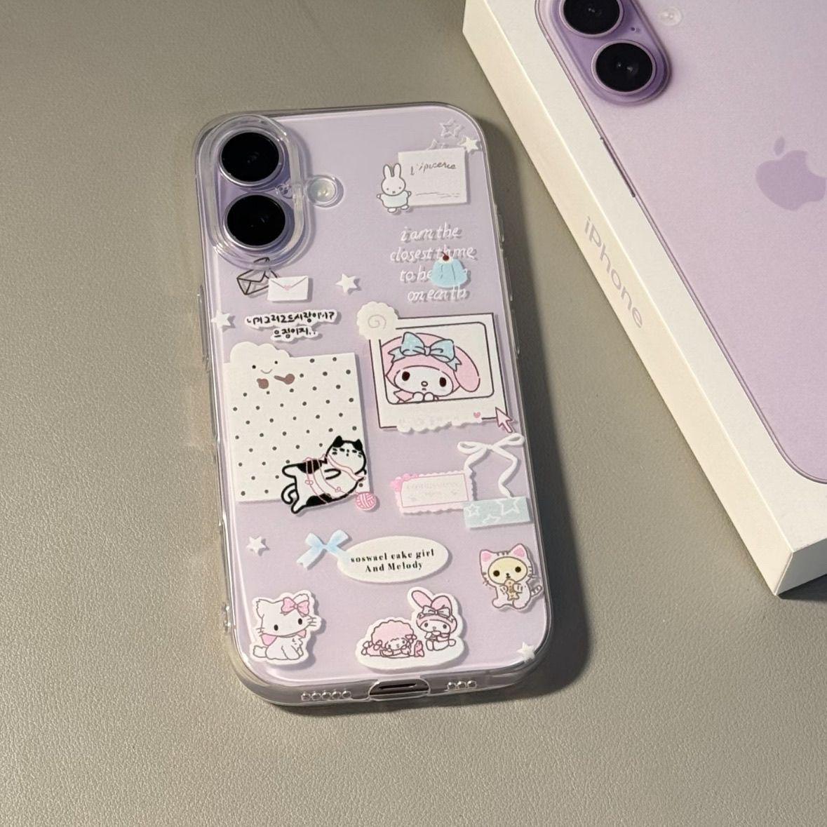 

Очаровательный чехол-фоторамка My Melody, совместимый с Apple 17, 16, 15, 14, XS, XR, 17 Pro Max - Мягкий мультяшный дизайн X