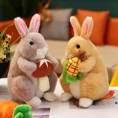 Simulation Rabbit Plush Toy Realistic Bunny Stuffed Doll Lifelike Animal Toys for Kids Girls Birthday Gift Room Decor