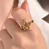 Daumenring Hohlsternform Verstellbares Öffnungsdesign Fingerring Titanstahl Fingerband Vielseitiger Schmuck Geschenk